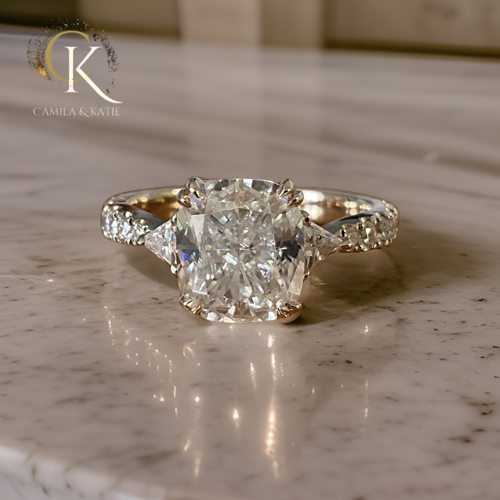 3 carats Moissanite Engagement Ring - Moissanite Promise Ring